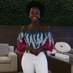 African Print Off The Shoulder Top